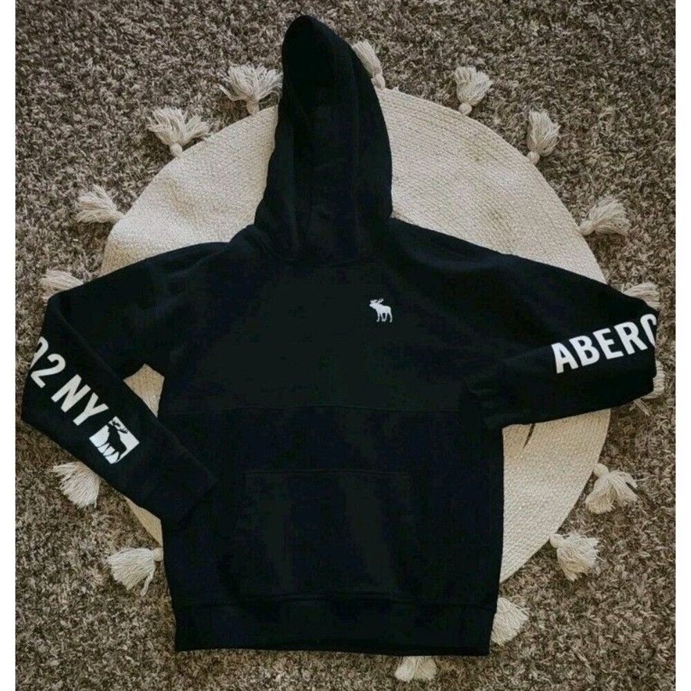Abercrombie & Fitch Hoodie Kids Sz 13/14 Y2k Longsleeve Navy Blue